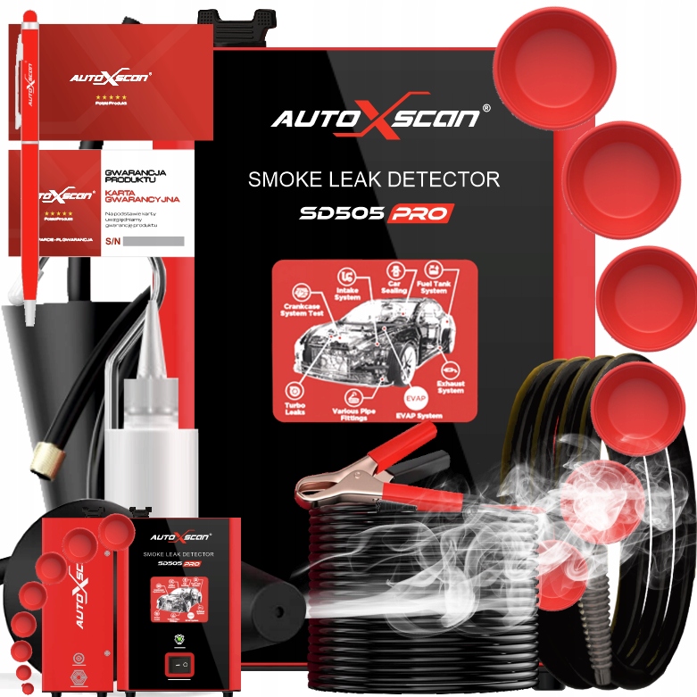 Dymiarka Autoxscan SD303PRO vstavaná Pumpa Kužeľ Sada Korkov