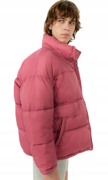 American Vintage Pánská Prošívaná Bunda Se Zipem, Růžová