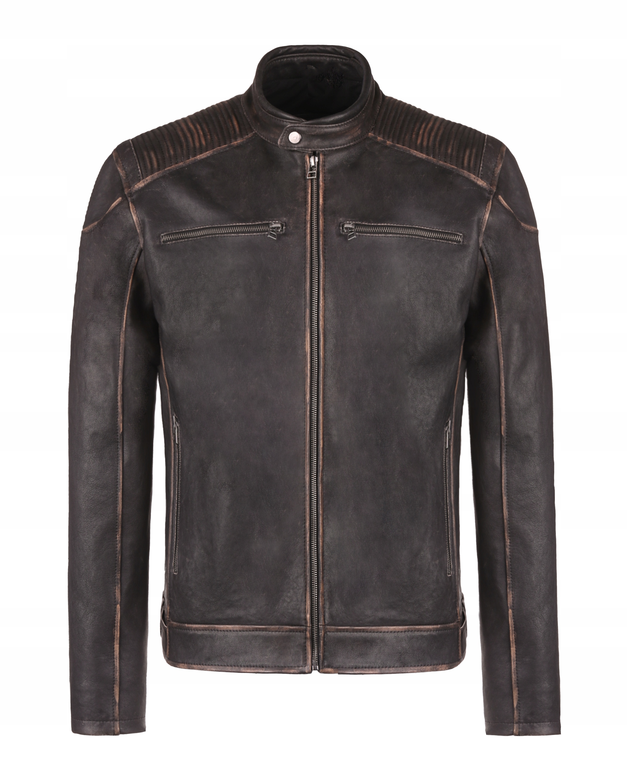 Hnědá Pánská Kožená Bunda David Vintage 3XL