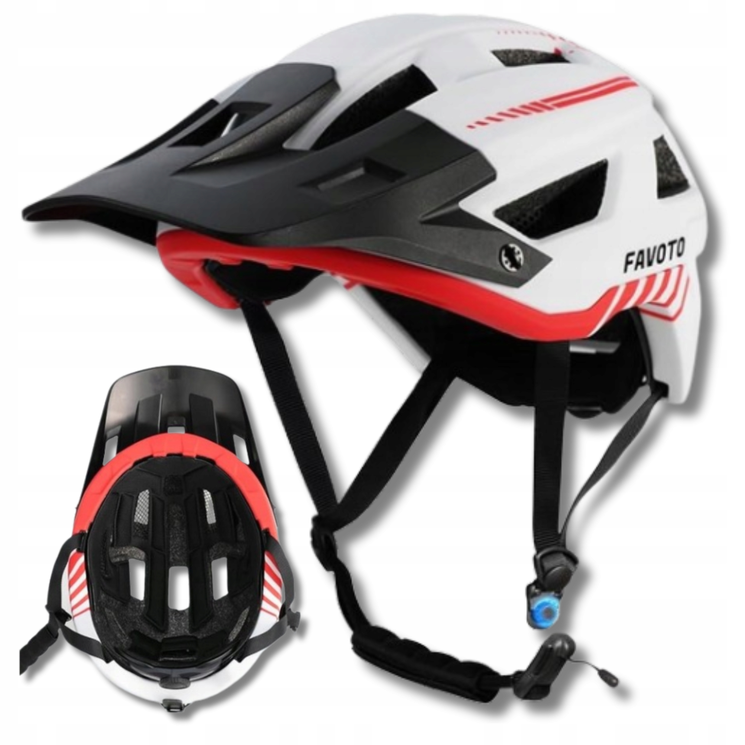 Cyklistická přilba pro dospělé, černobílá, nastavitelná, matná, 57-61 cm