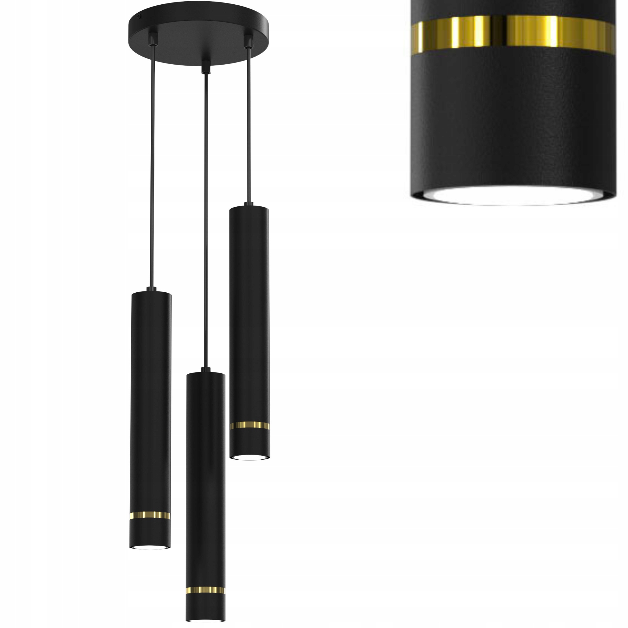 Stropní Svítidlo Reflektor Spot Černá Zlatá Nastavitelná Led GU10 Polská Lampa