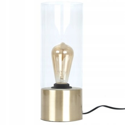 Zlatá stolová lampa s žiarovkou, moderná do obývacej izby, spálne, kuchyne Lax X