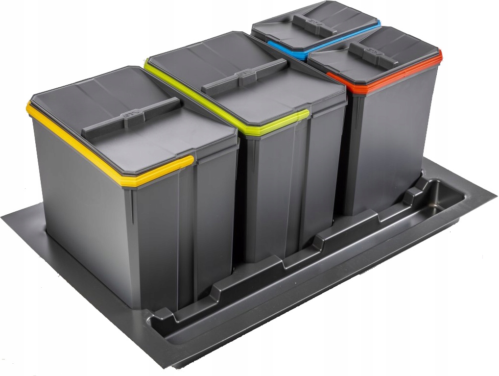 Kosze AxiSpace z cząsteczkami grafenu, 2X15L, 2X7L, do szuflady 800 mm, Gtv