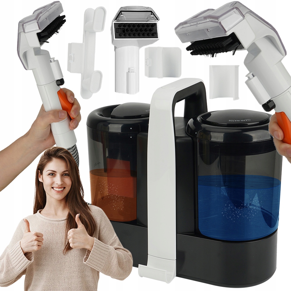 Odkurzacz Piorący Do Tapicerki Dywanów Prania Zestaw Mokro Sucho 600W 15KPA