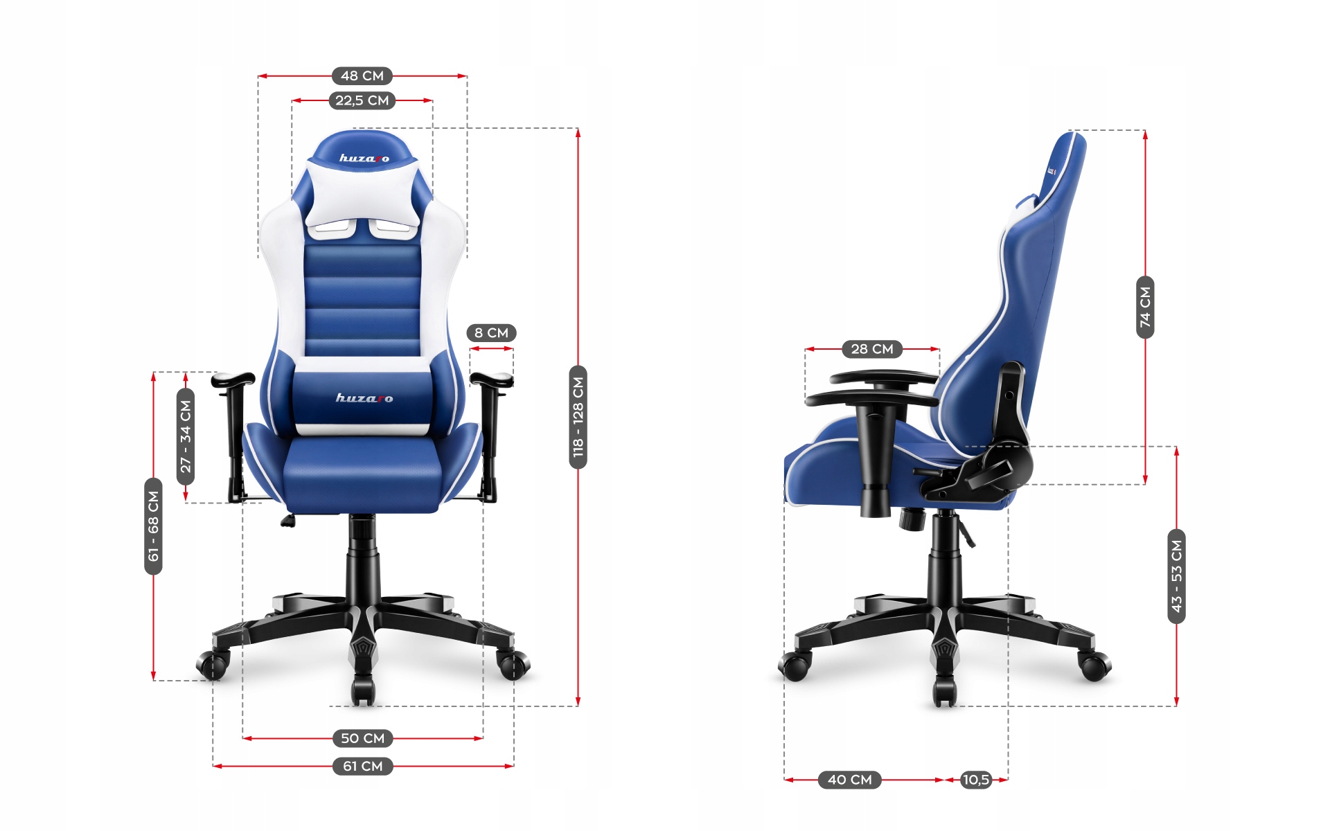 Fotel gamingowy dla dziecka Huzaro Ranger 6.0 Blue Model Ranger 6.0