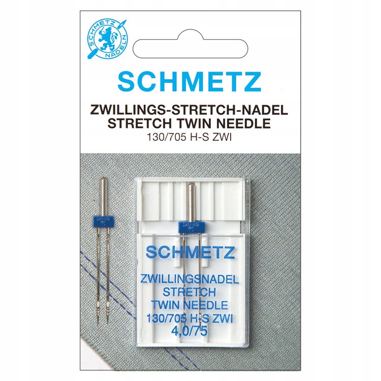 Igła podwójna do maszyn do szycia Schmetz do stretchu mocna 4,0mm, 2x75