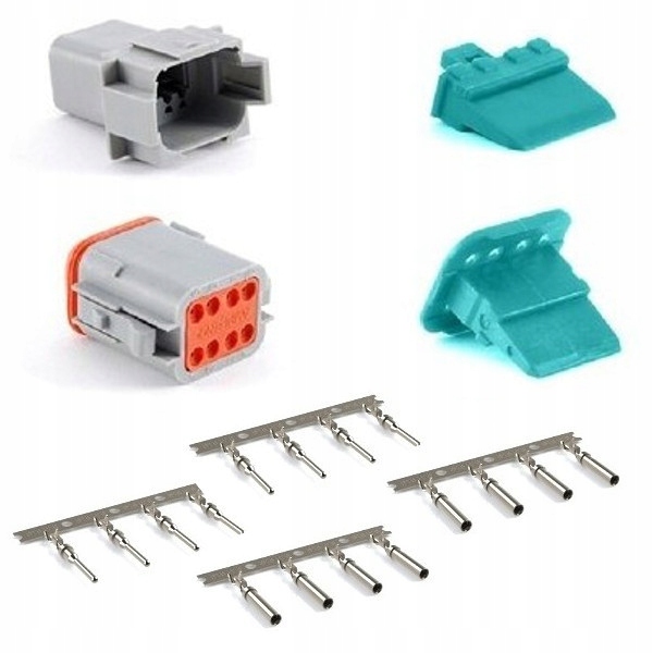 Разъем DEUTSCH DT 8 полевой 8-контактный комплект. разъем гнездо