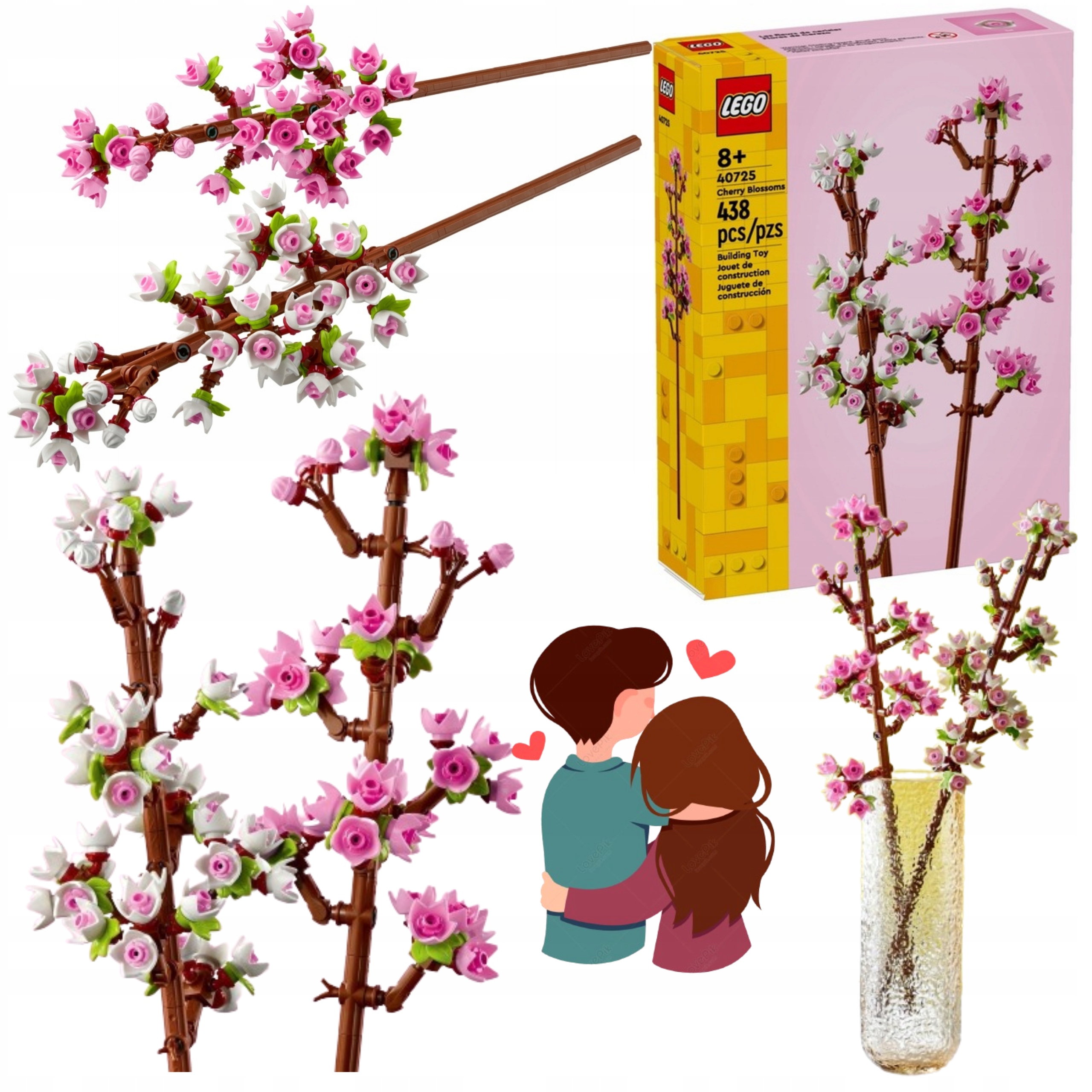 ZESTAW LEGO KWITNĄCE Kwiaty Wiśni KWITNĄCA WIŚNIA Bukiet na Walentynki <3