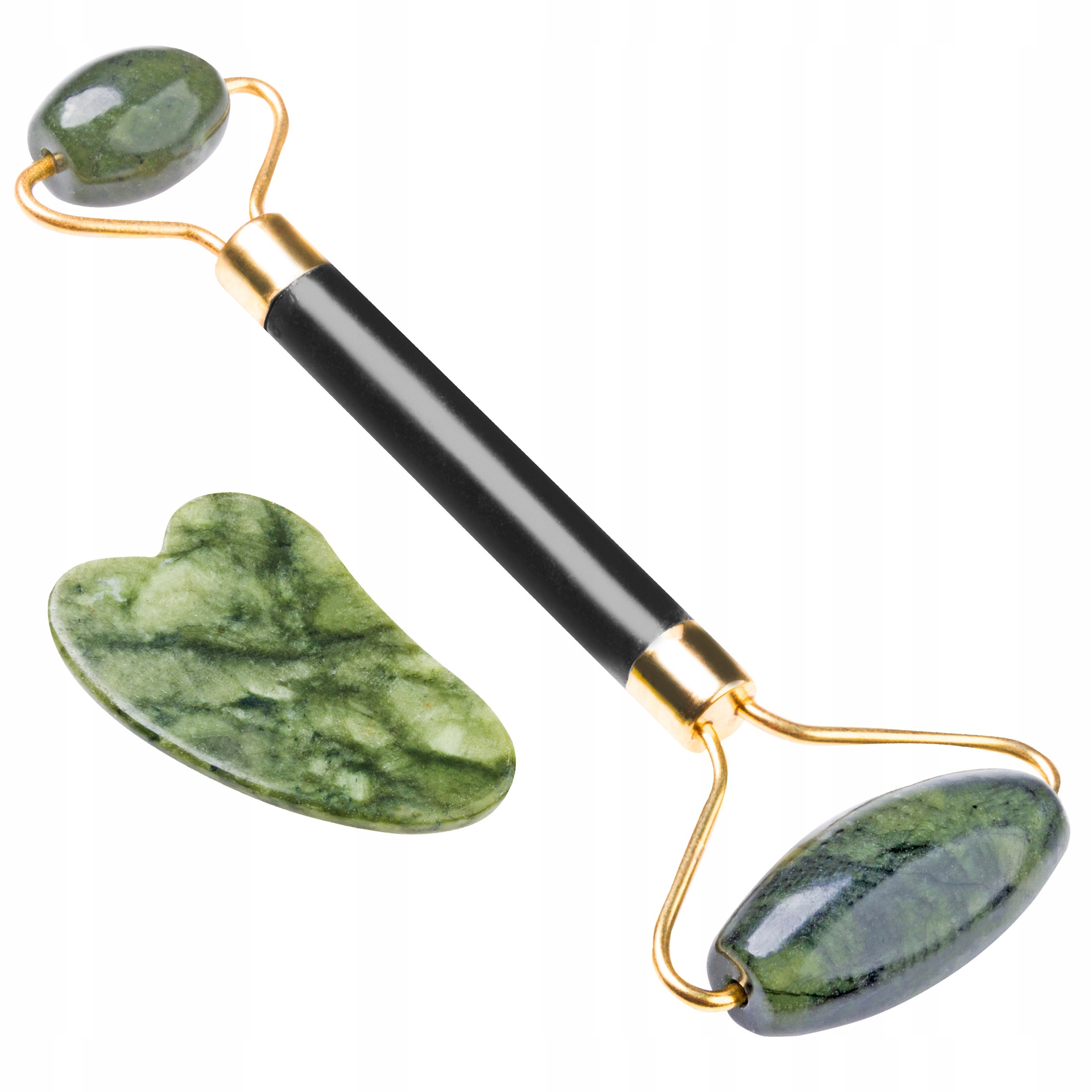 ROLLER WAŁEK JADEITOWY DO MASAŻU GUA SHA PŁYTKA