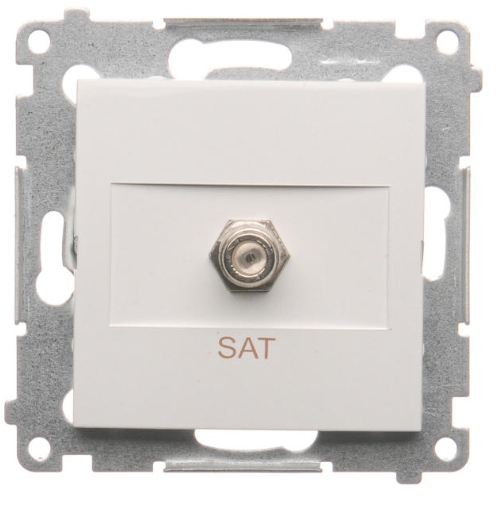 SIMON 54 GNIAZDO ANTENOWE SAT POJEDYN. TYP F BIAŁE