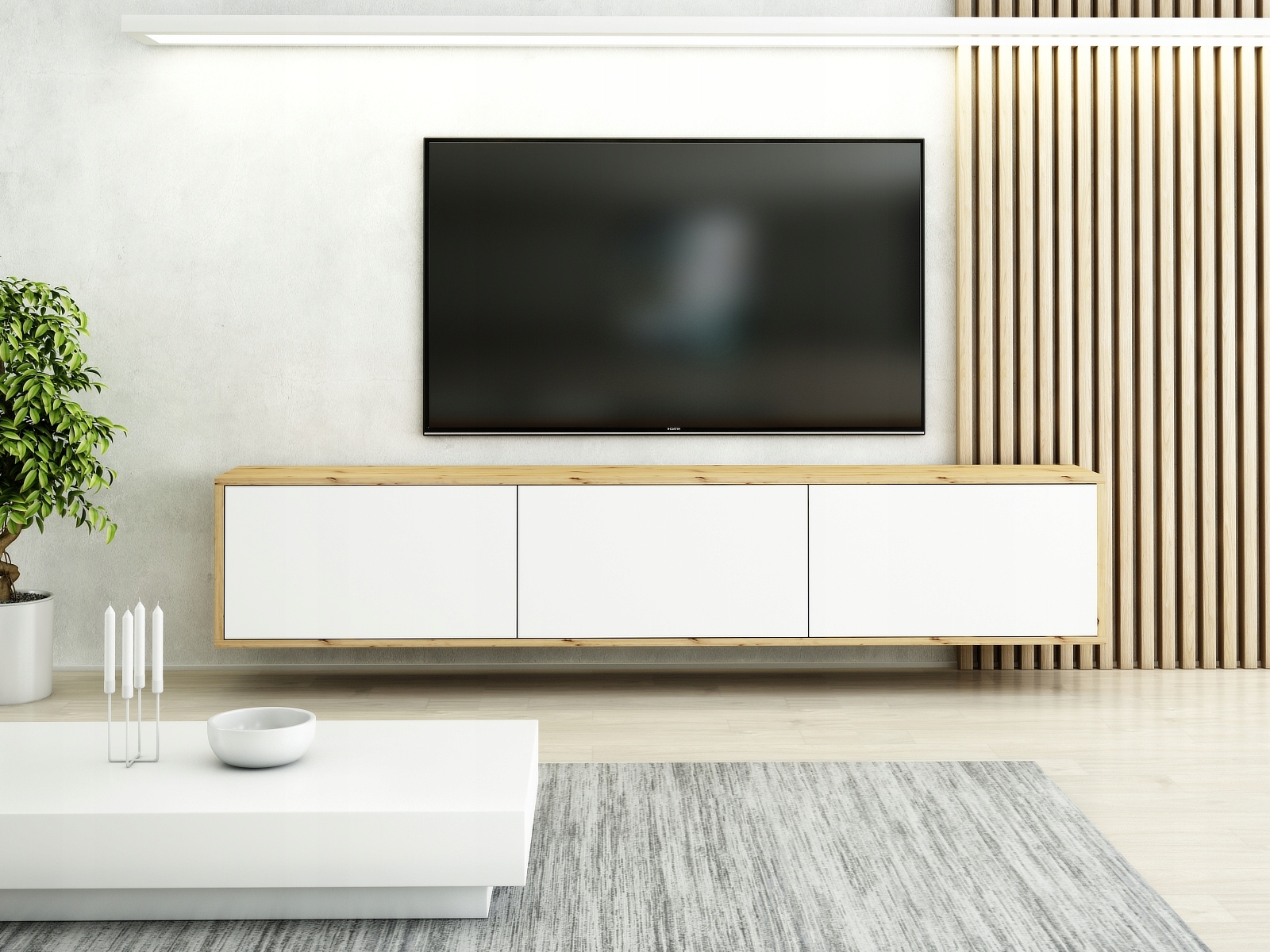 WYSOKA WISZĄCA SZAFKA RTV 200 KASZMIR NOWOCZESNA Kolor frontów wielokolorowy