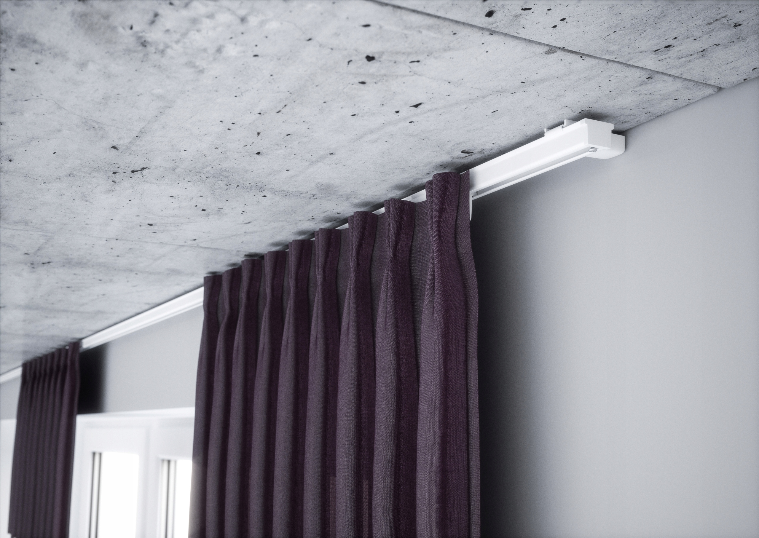 Szyna aluminiowa biała do firan 2,5 mb