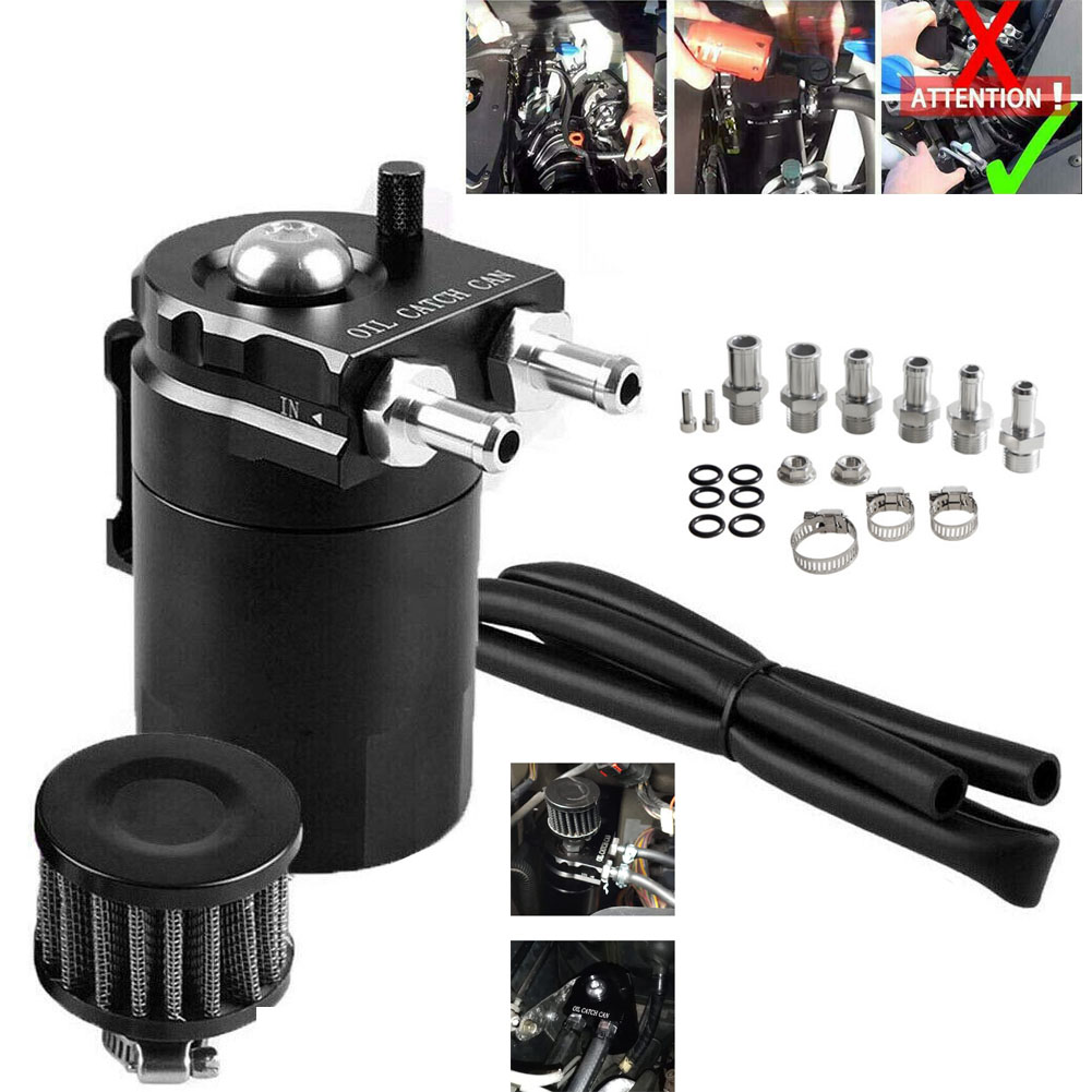 Oil Catch Tank Black Odlučovač oleje sada s filtrem Krátké 11 A 13 A 15 mm