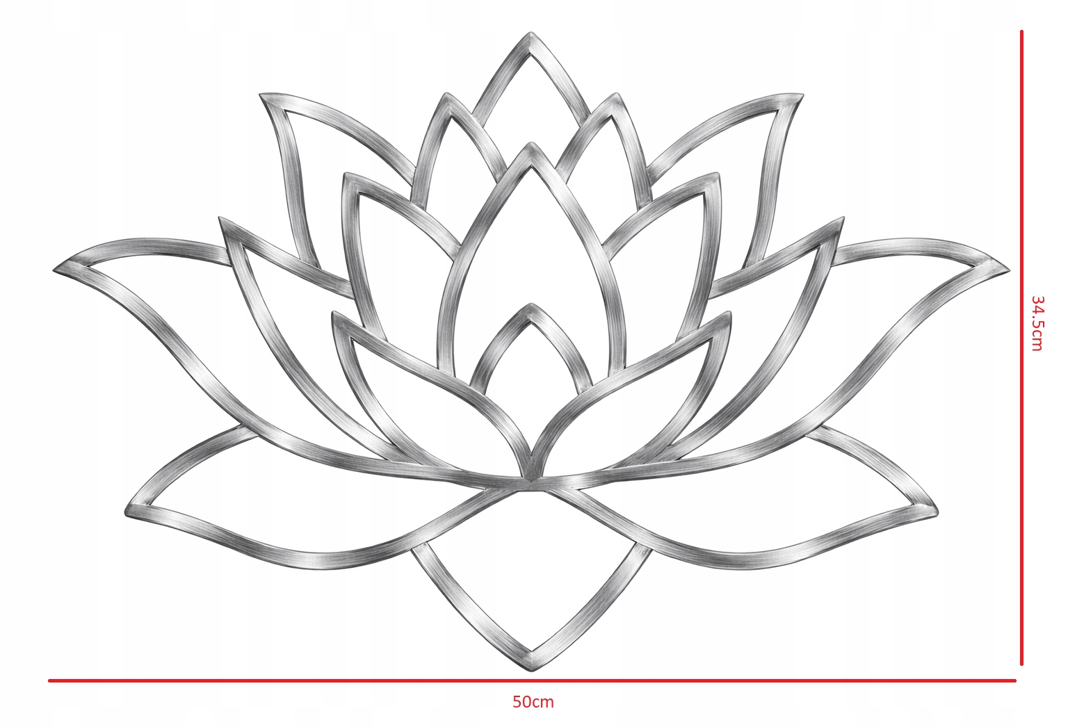 Moderní nástěnná dekorace lotosový květ nerezová ocel 50 x 34.5 cm Glamour