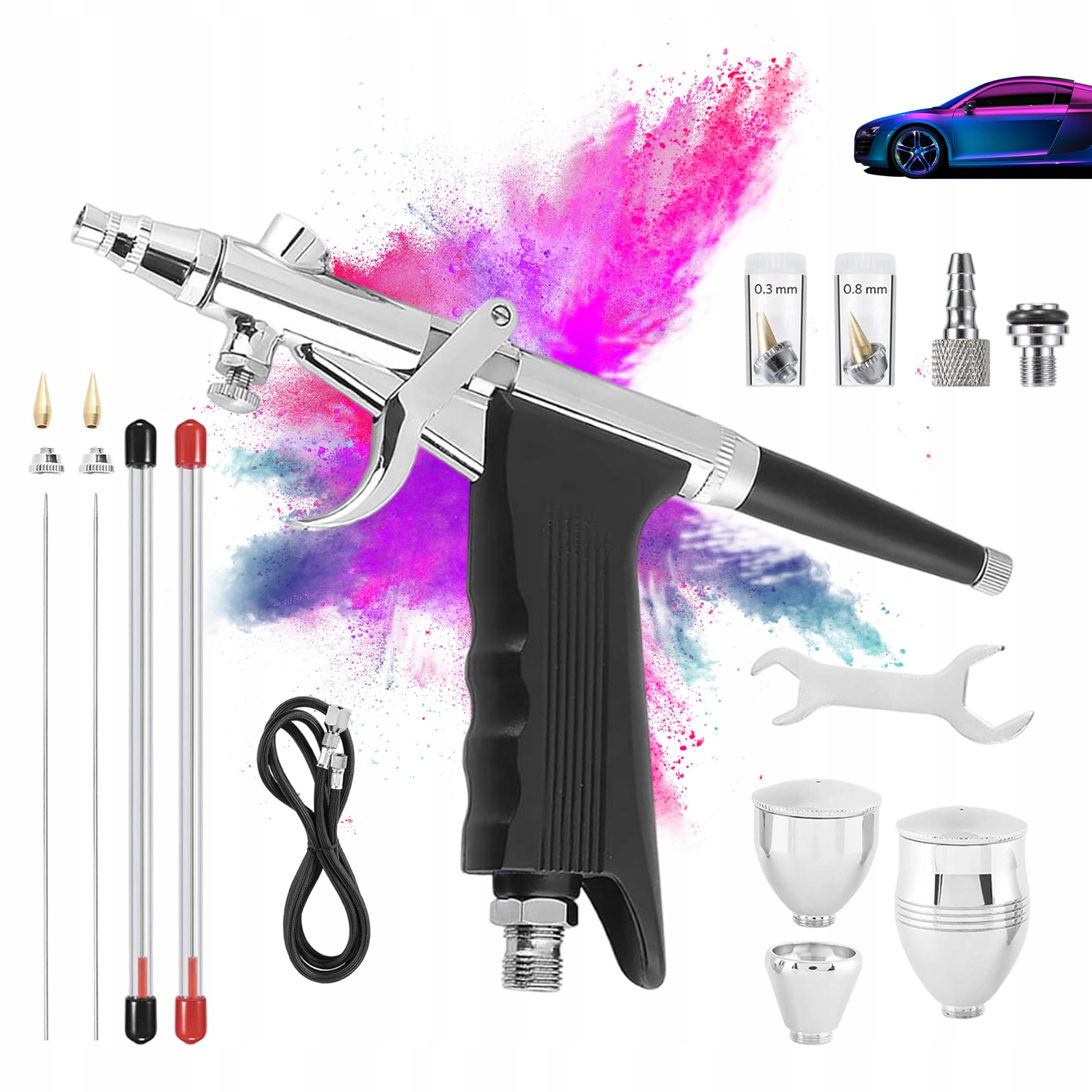 Airbrush S Tryskami 0.3 MM 0.5 MM 0.8 MM Pro Malování Koláčů A Dekoraci