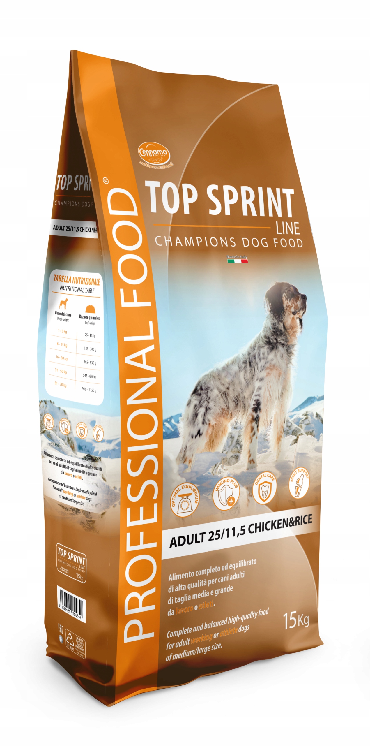 Top Sprint Premium Adult 25/11,5 Chicken Rice 15KG * Cennamo *