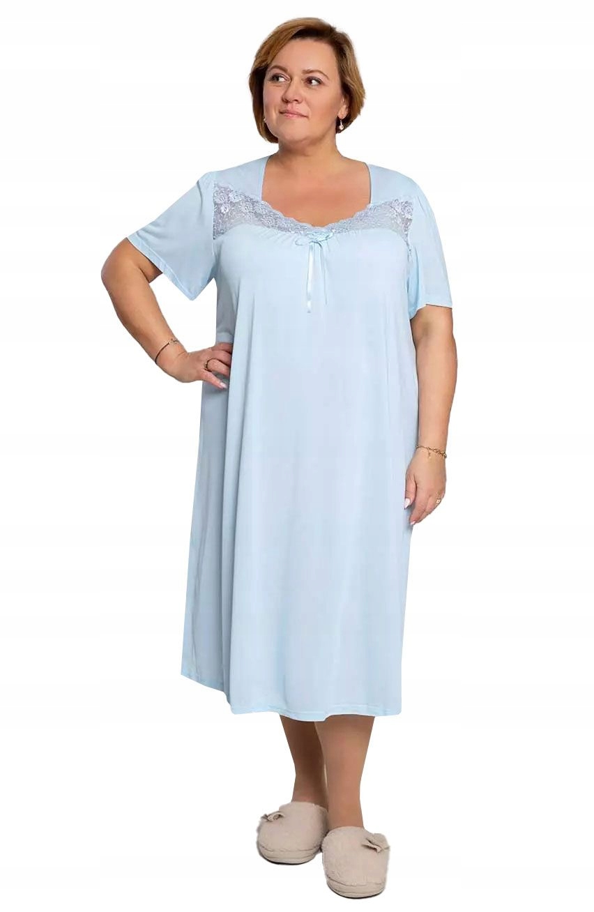 Modrá košile noční s krajkou Mewa 46