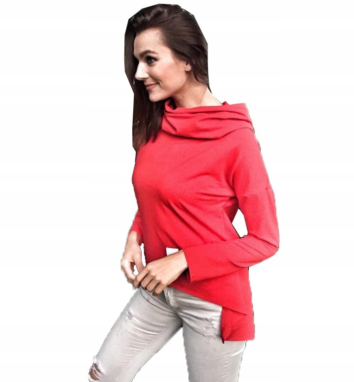 

Asymetryczna Tunika Bluza Sukienka Komin Kaptur S