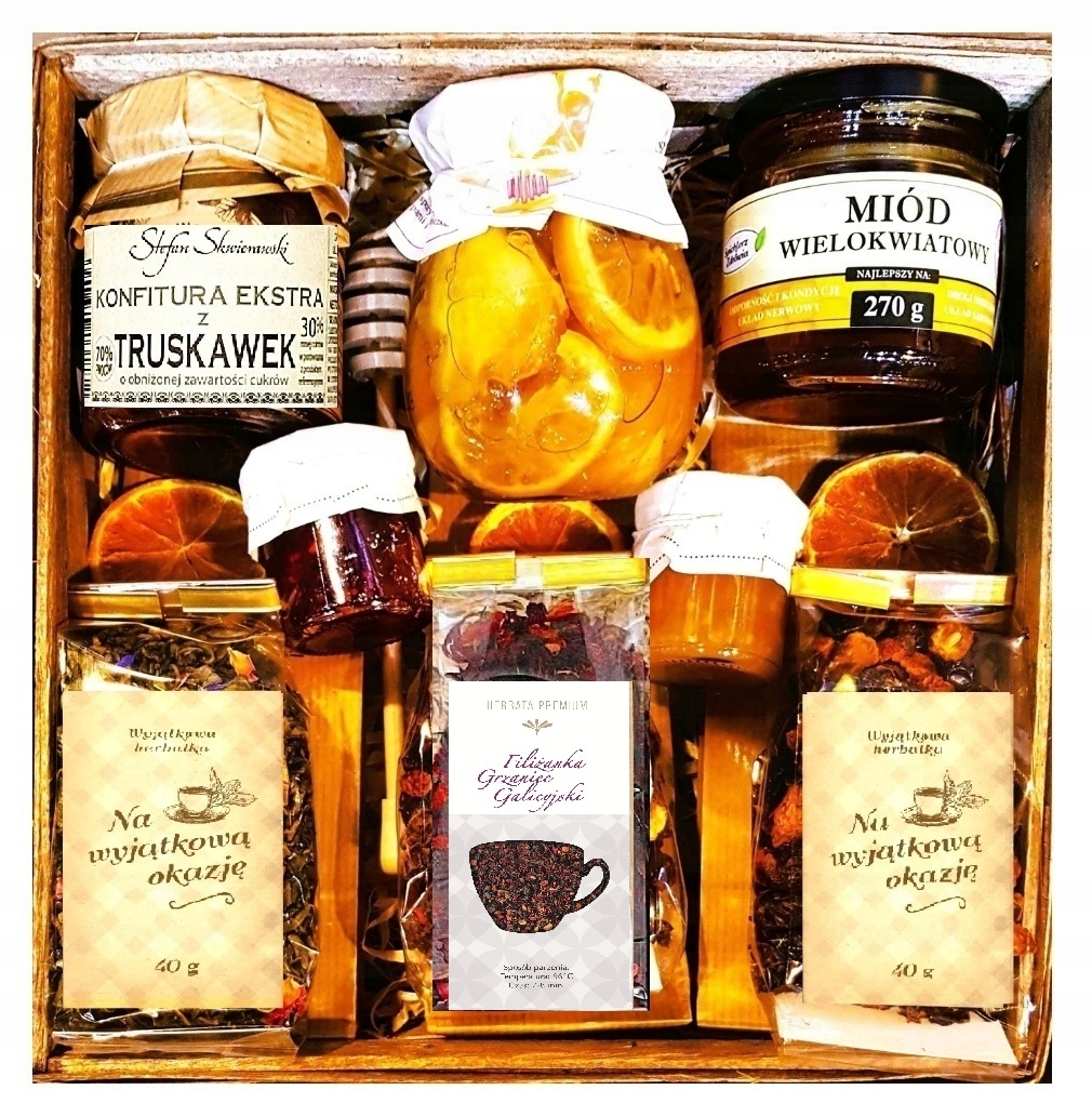 Koš Dárková Sada Dárek Dárkové Balení Čaje Malina Citron Med