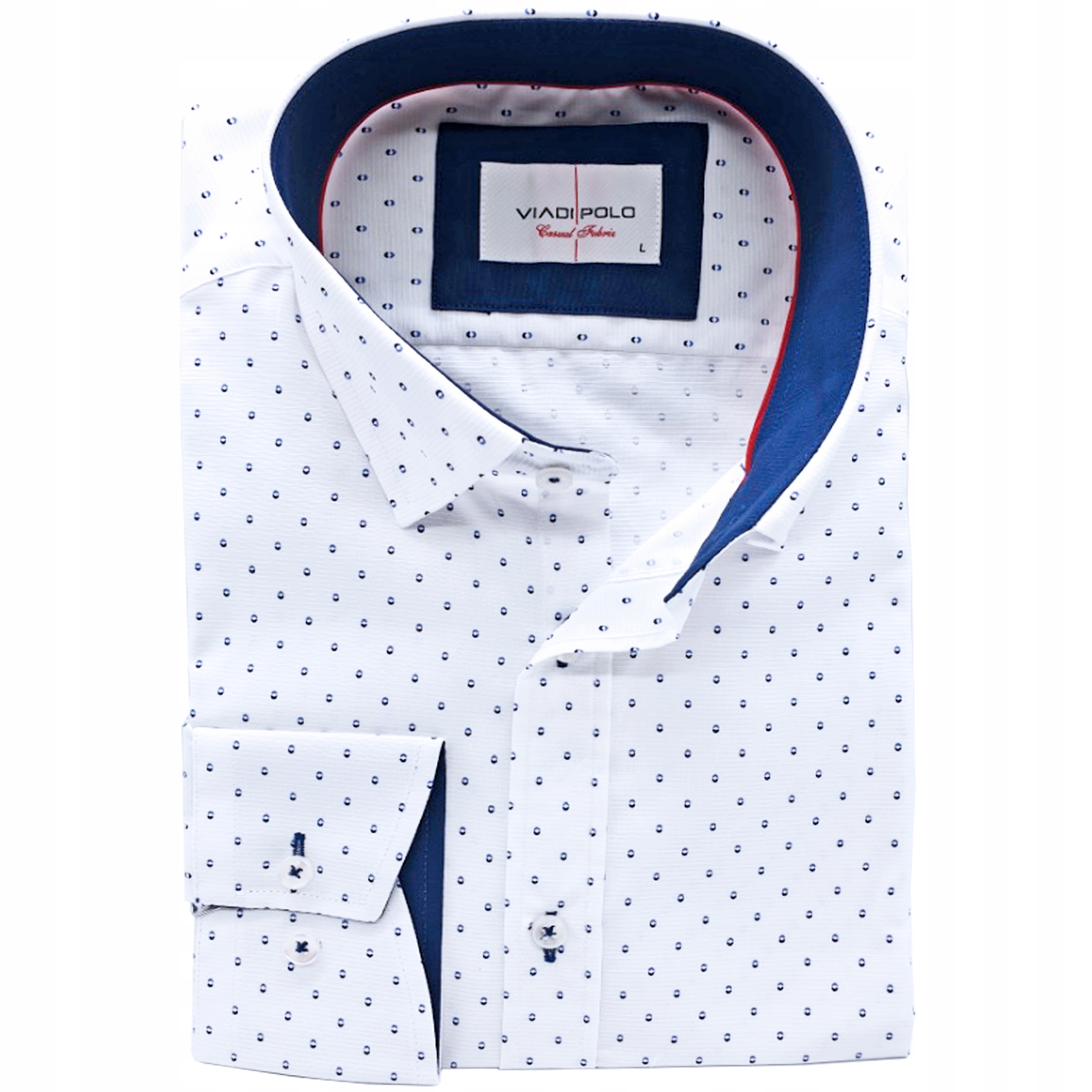 BIAŁA WE WZORY MODNA KOSZULA SLIM FIT L 41/42 Marka inna