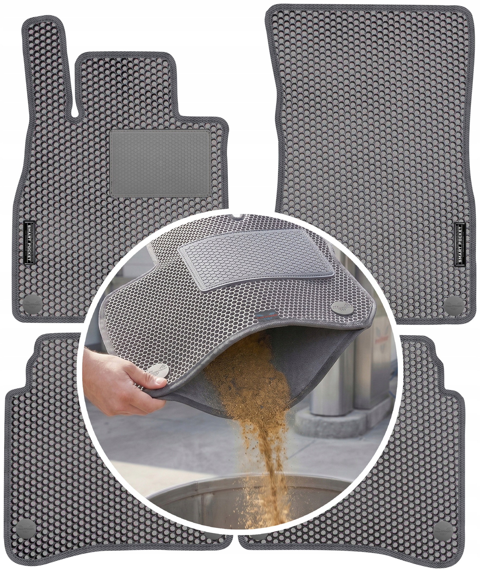 S-Class W222 Long 2013-2020 Koberce Eva Smart Pocket Šedé
