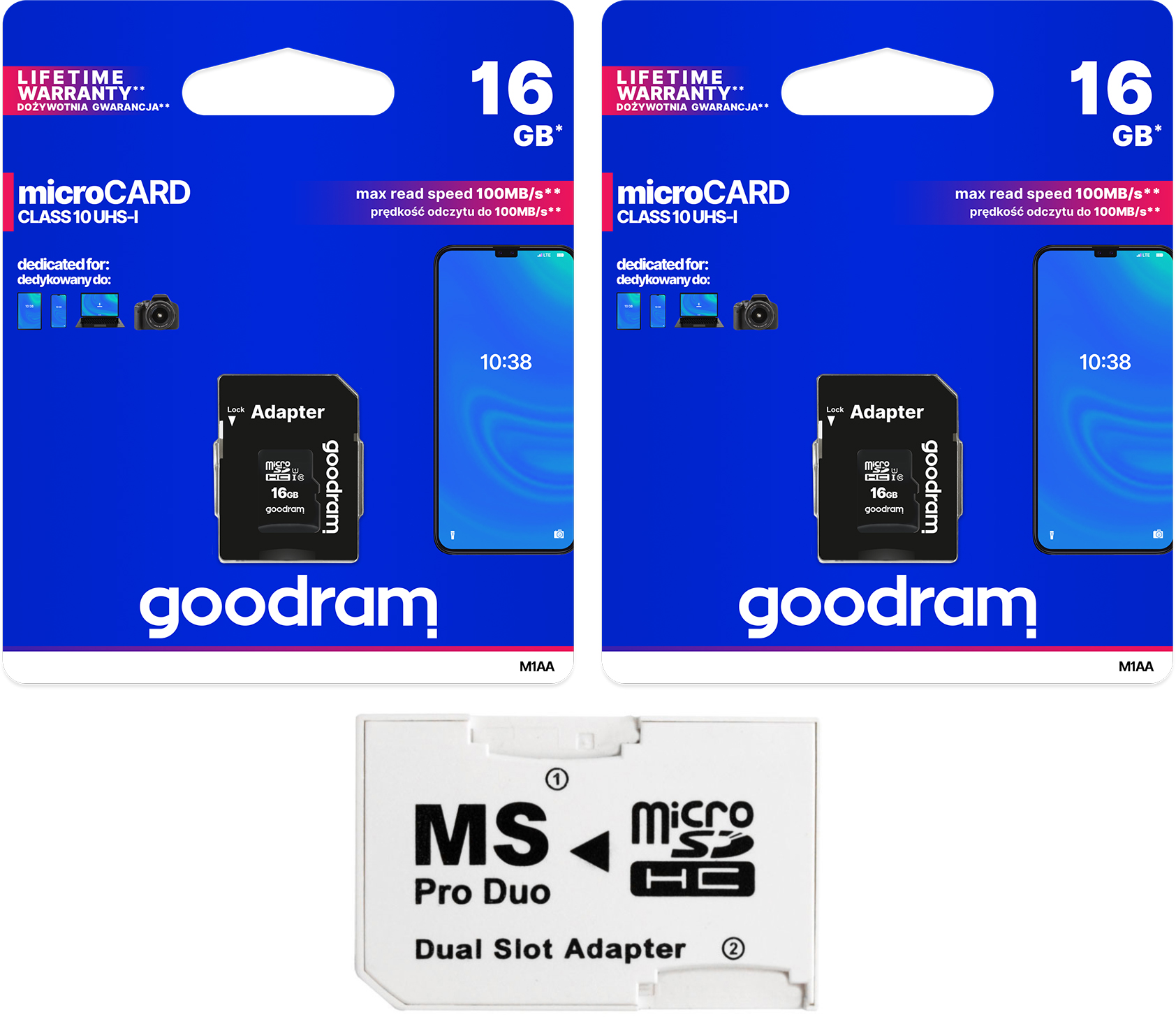 MS PRO DUO АДАПТЕР + GOODRAM 32GB CLASS10 SONY PSP