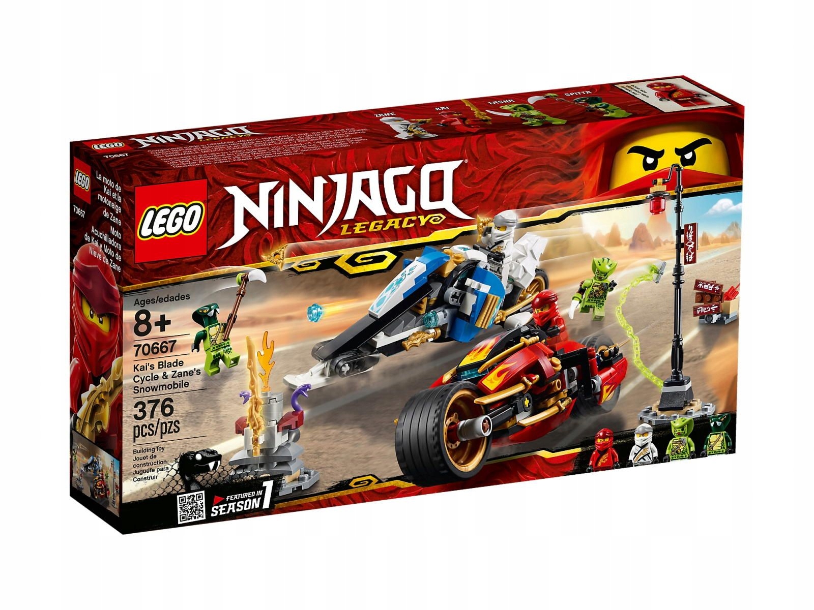 stavebnice Lego Ninjago 70667 Kaiův motocykl a Zaneův skútr