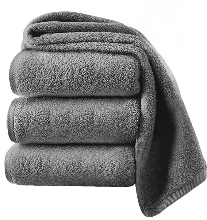 3 ks Ručník 500G Premium Dvoupoutkový 70x140 cm 500 g Tmavě Šedý Komplet