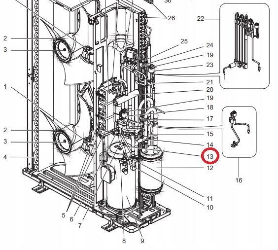 257264 R01H90202 THERMISTOR CZUJNIK TEMPERATURY Mitsubishi Electric