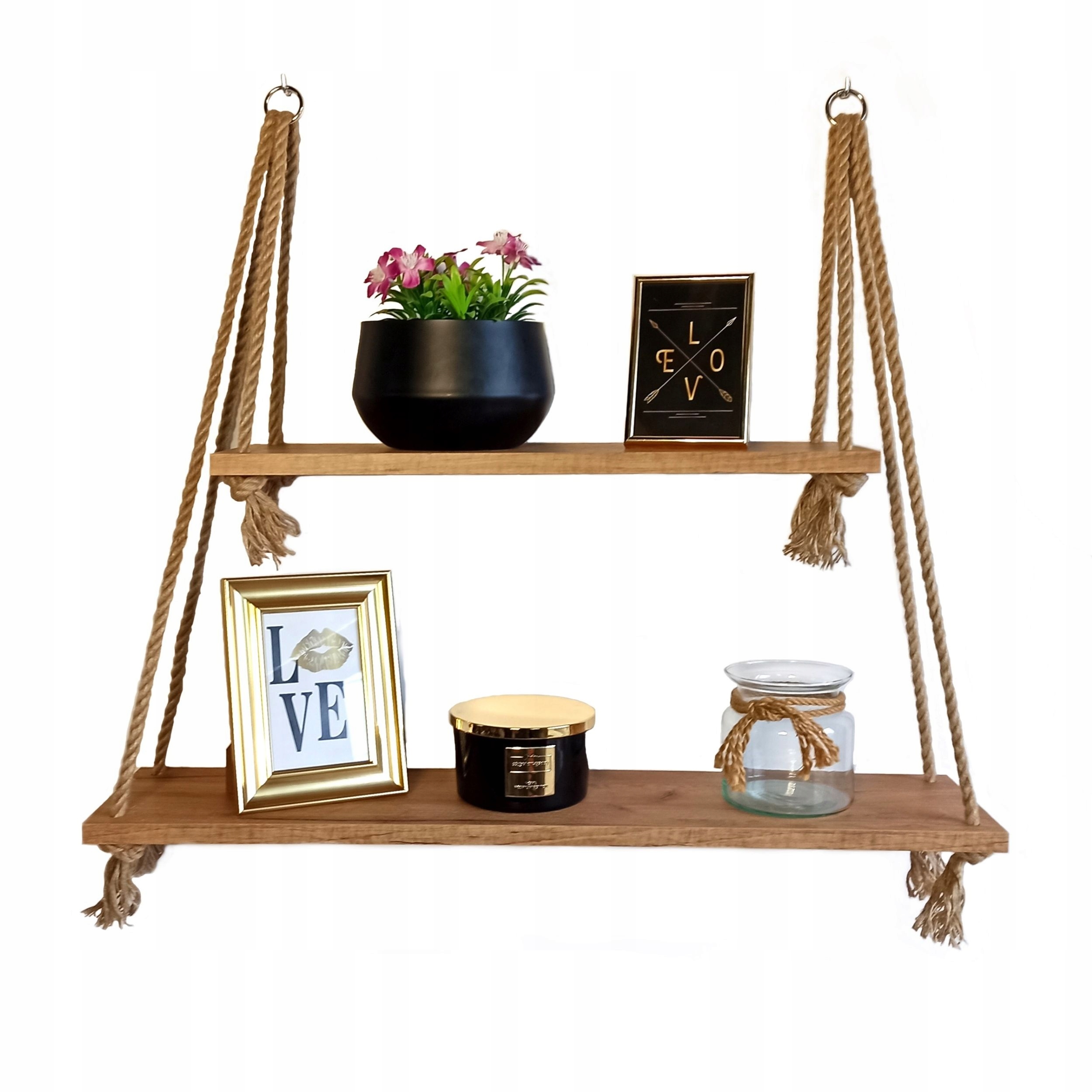 

Półka wisząca 56/80 cm dąb craft boho skandynawski