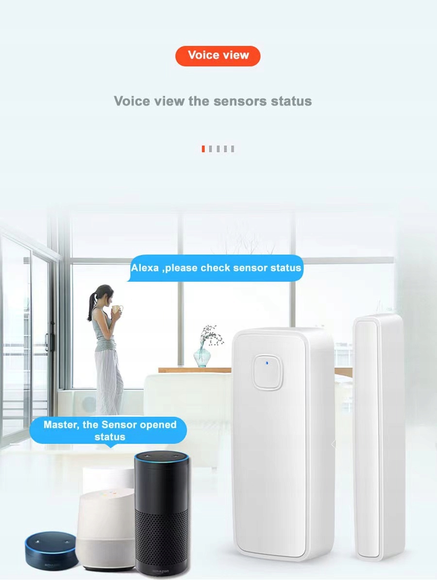 Tuya Smart Wifi Door Window Sensor Open Close Certyfikat CE
