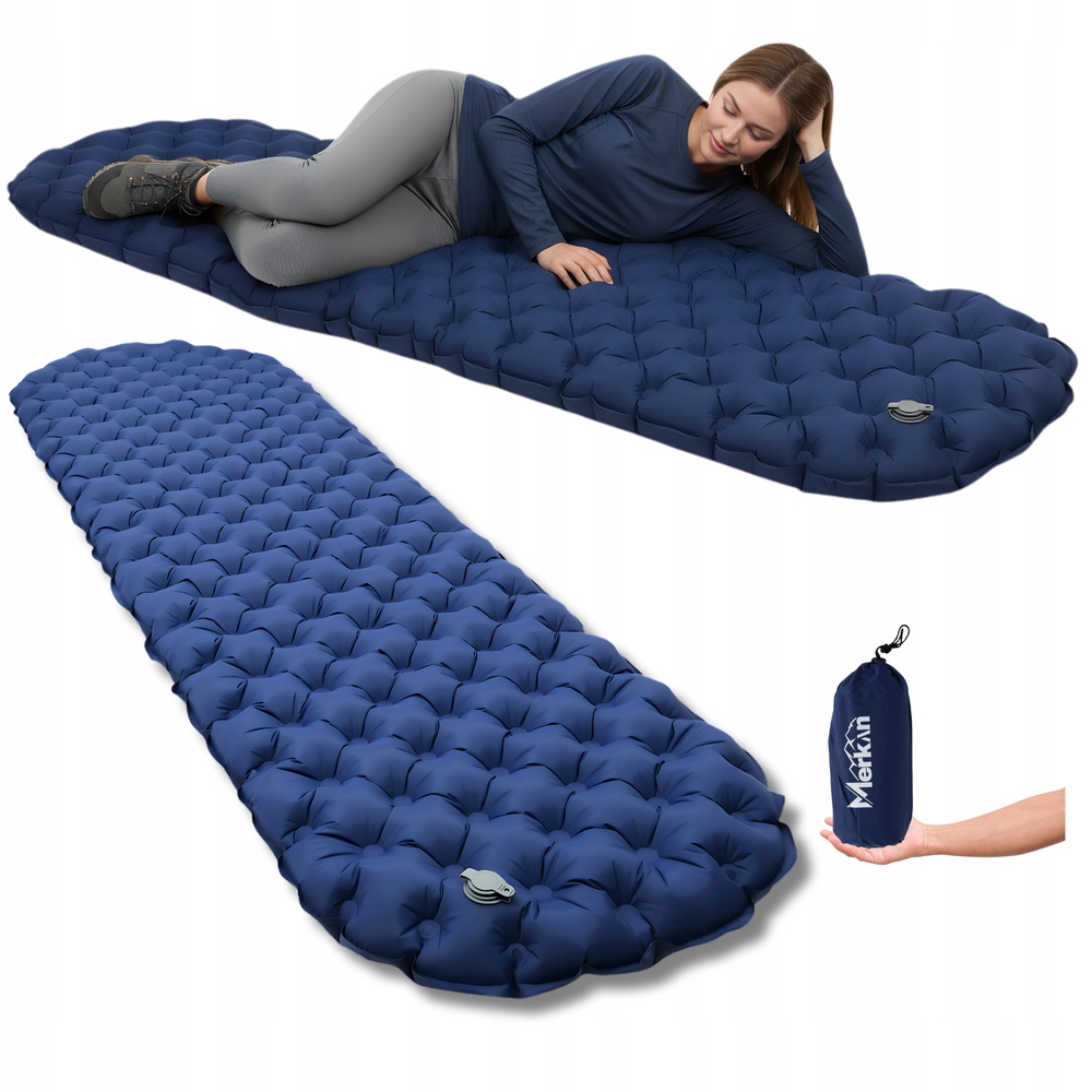 Matrace Turistická nafukovací Matrace na spaní Tlustá 200x60x10 cm Lehká