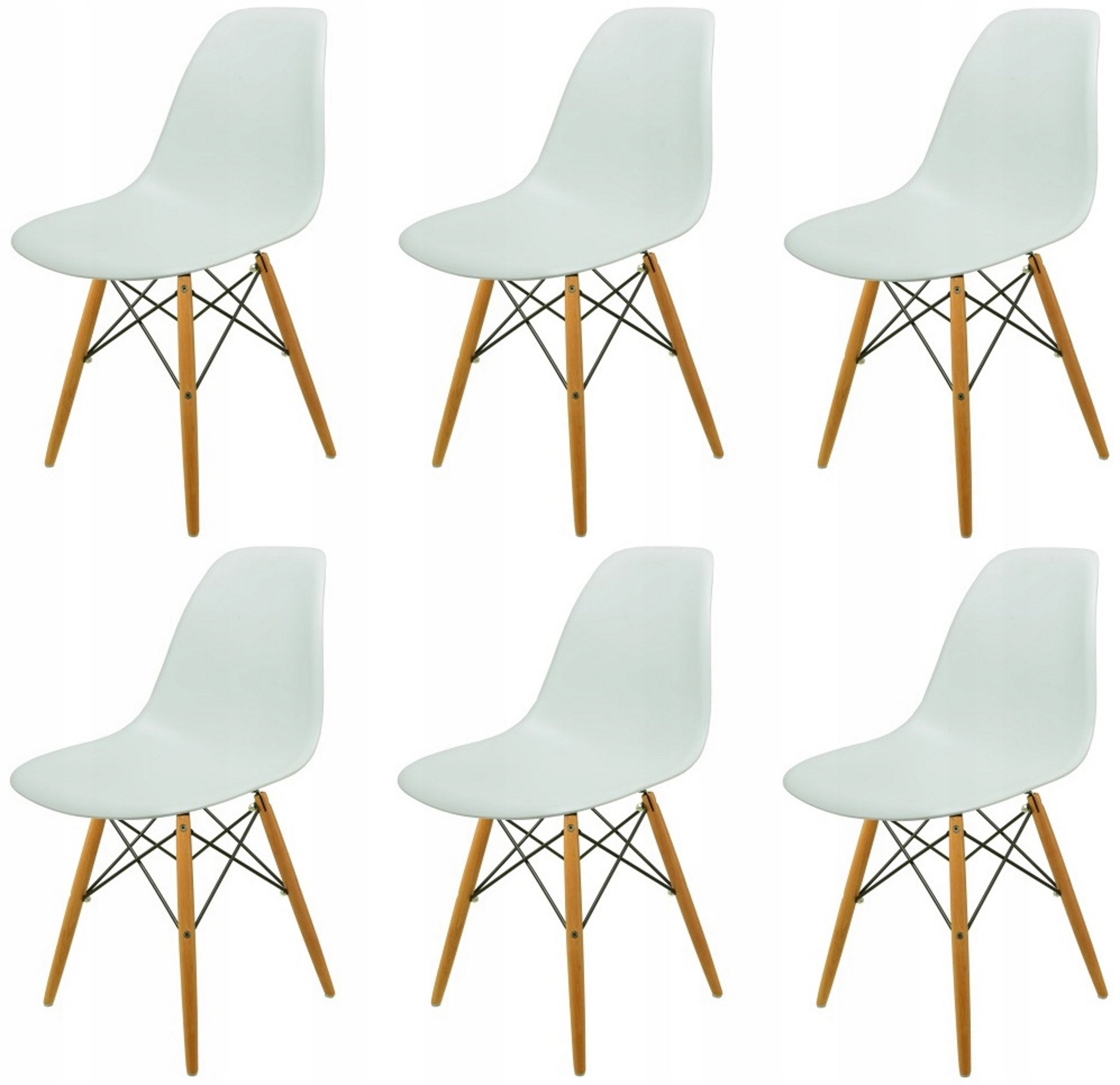 Sada 6 židlí Design Dsw France Bílá