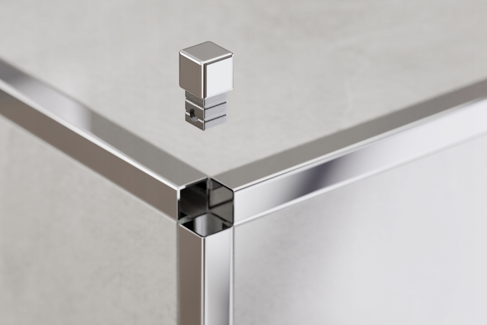 KOSTKA NAROŻNA DO PROFILI 12,5 mm SREBRNA POŁYSK Typ mozaika