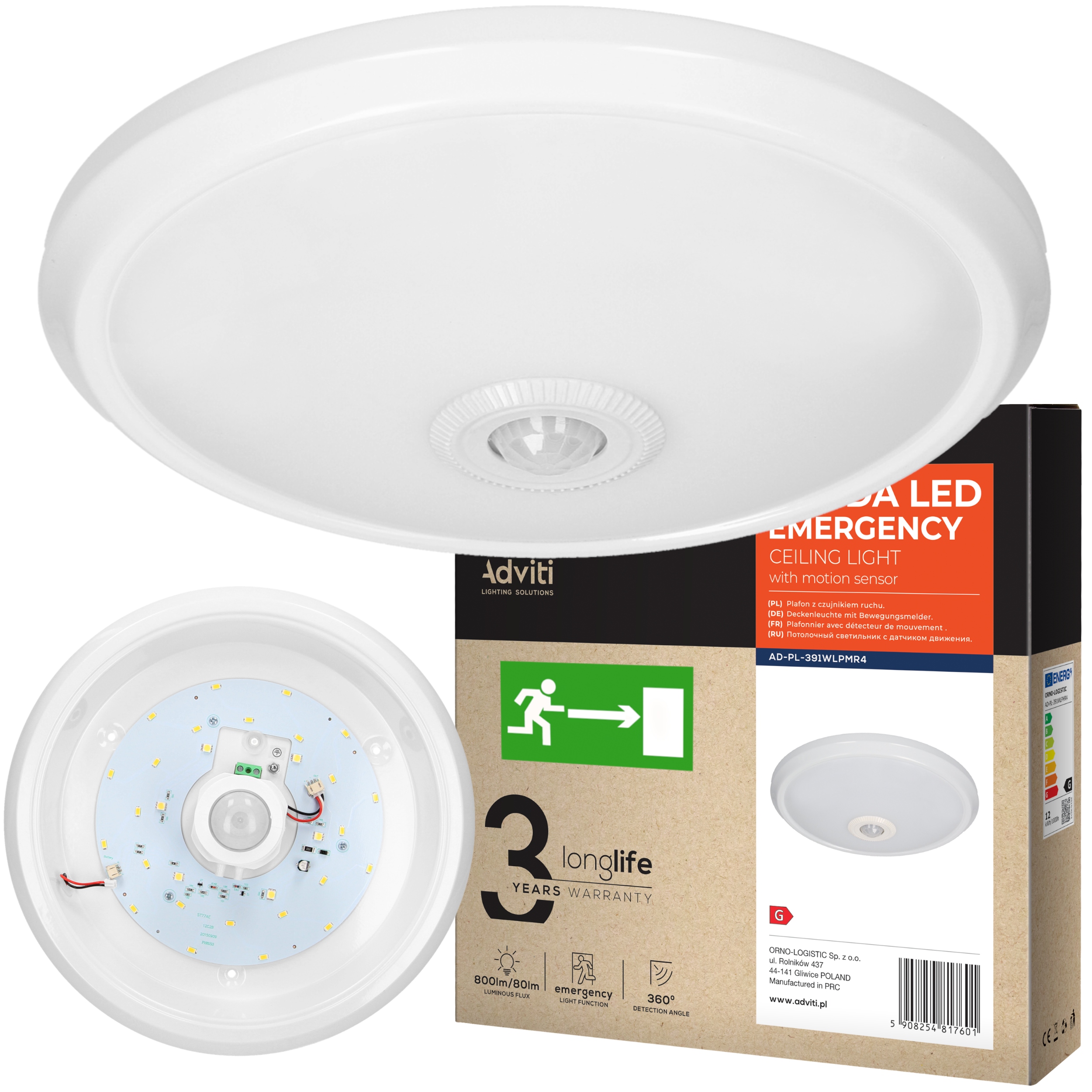 

Plafon Led 12W Zasilanie Awaryjne Czujnik Ruchu