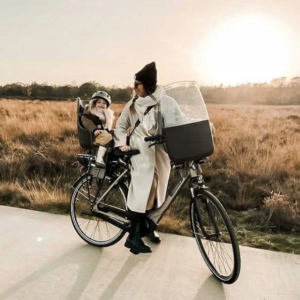 FOTELIK ROWEROWY EXCLUSIVE MINI PLUS GREY + SZYBA Wysokość 25 cm