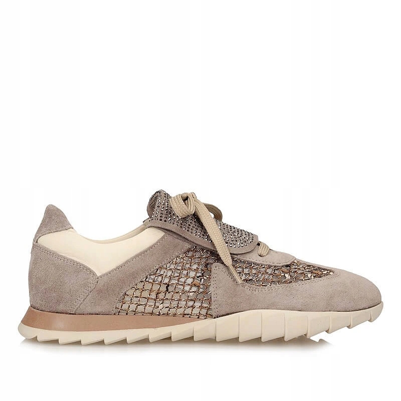 Dámské tenisky Boccato 072.5015.375 F390 béžové kožené se síťkou