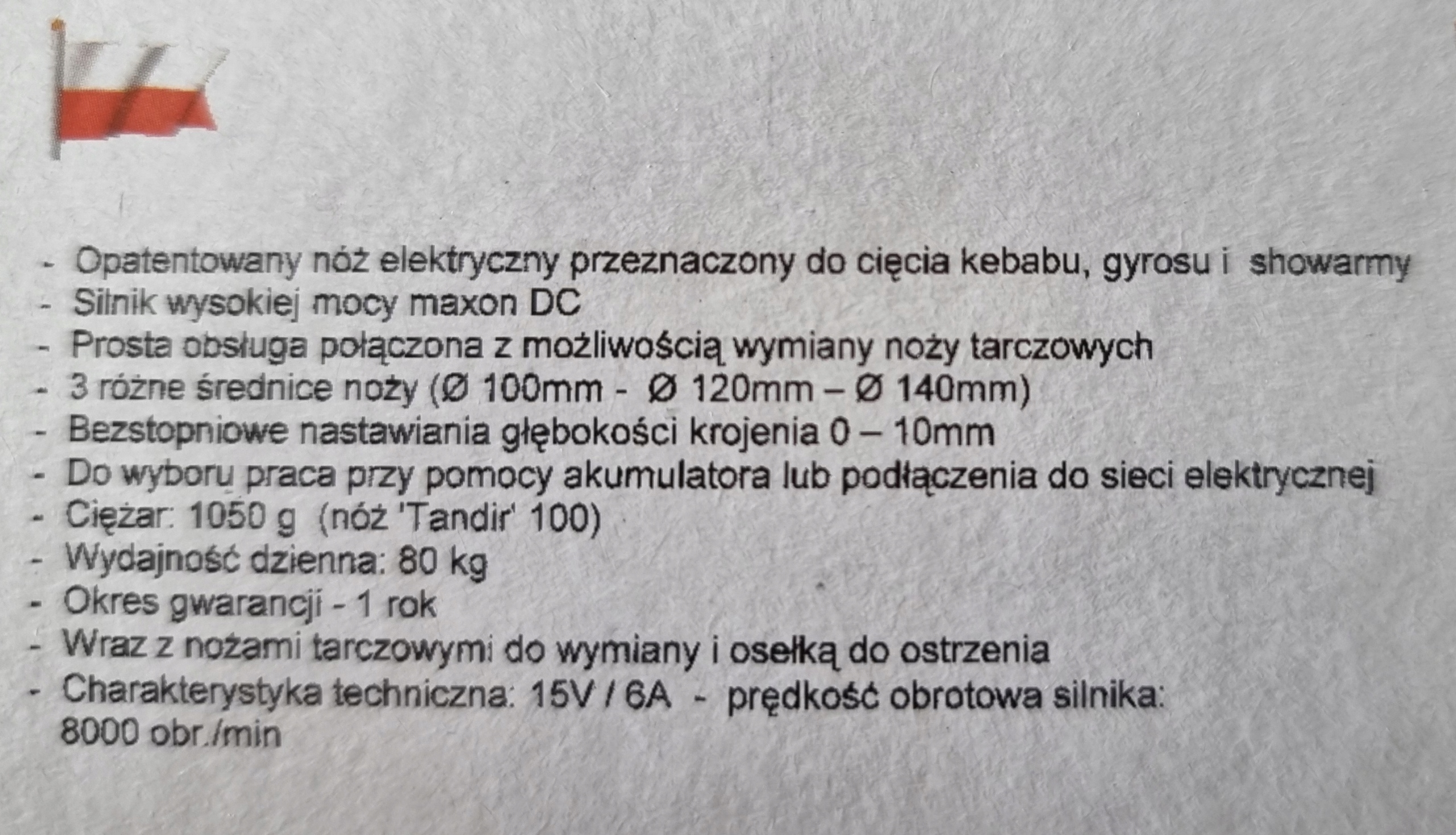 TANDIR II 100 mm NÓŻ DO KEBABA / MODEL 2023. Model TANDIR II 100