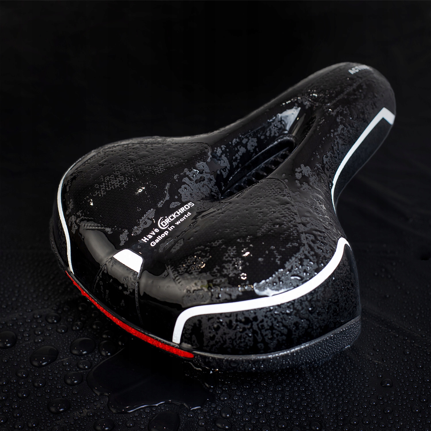 SIODEŁKO ROWEROWE ANTYWSTRZĄS Z WENTYLACJĄ SPORTOWE SZEROKIE ODBLASKOWE Stan opakowania oryginalne