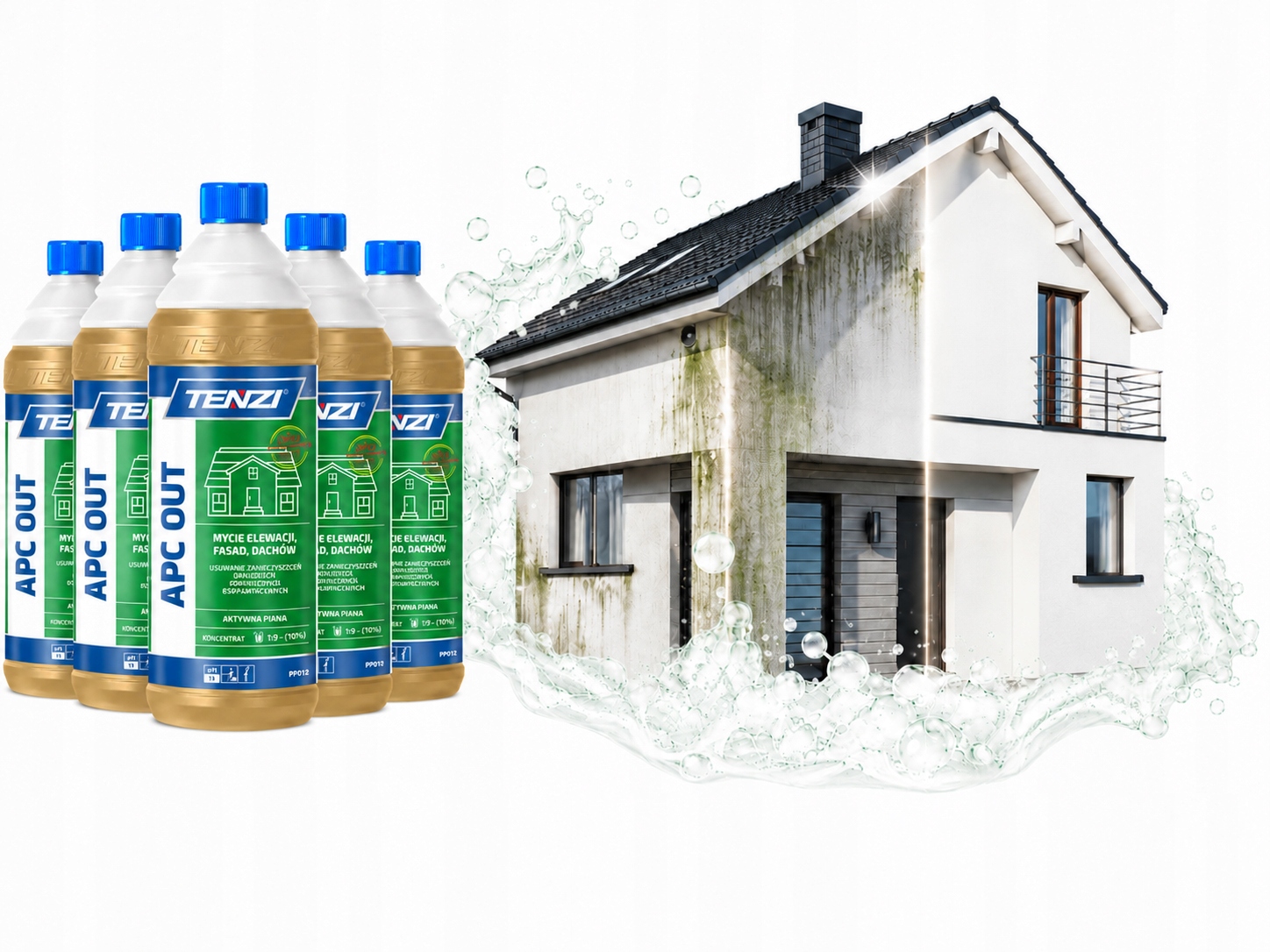 5xTENZI Apc Out Płyn do mycia elewacji 1L