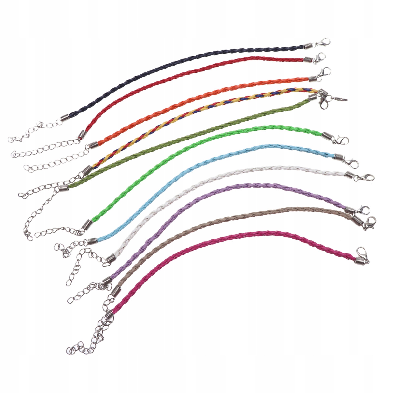 30 SZTUK PLECIONYCH SZNURKÓW Z ZAPIĘCIEM DO WYROBU BIŻUTERII DIY