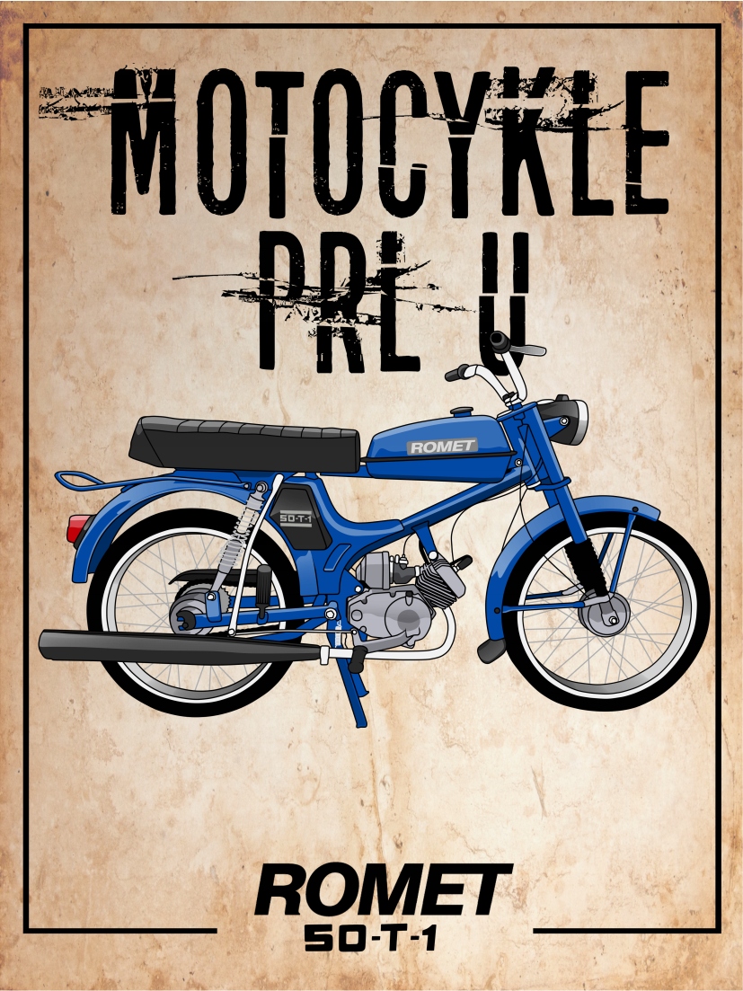 Plakat Motocykle PRLu Romet 50 T-1 format A3