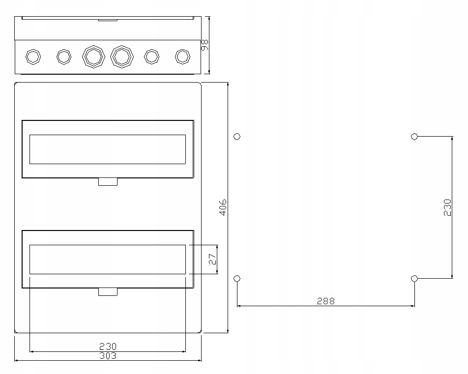ROZDZIELNICA ROZDZIELNIA NATYNKOWA 2x12 SKRZYNKA Kod producenta 2405-01