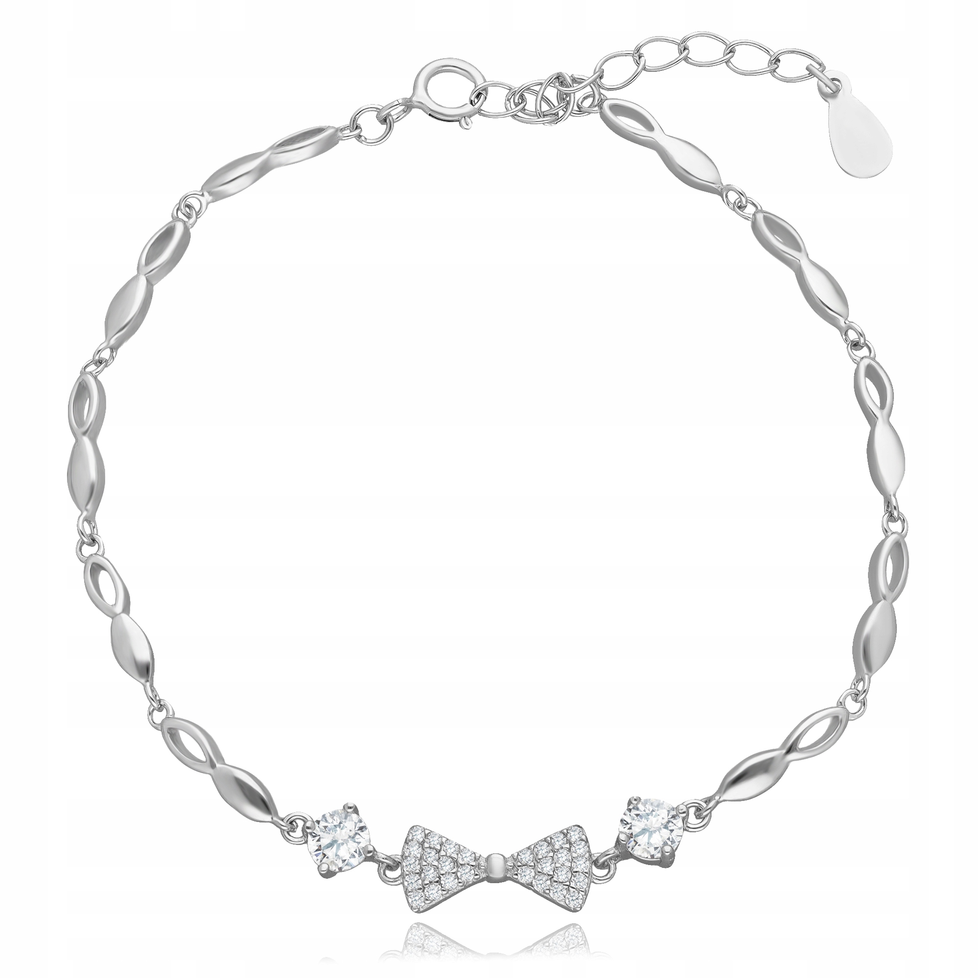 Dámský Stříbrný Náramek S Rhodiem A Zirkony