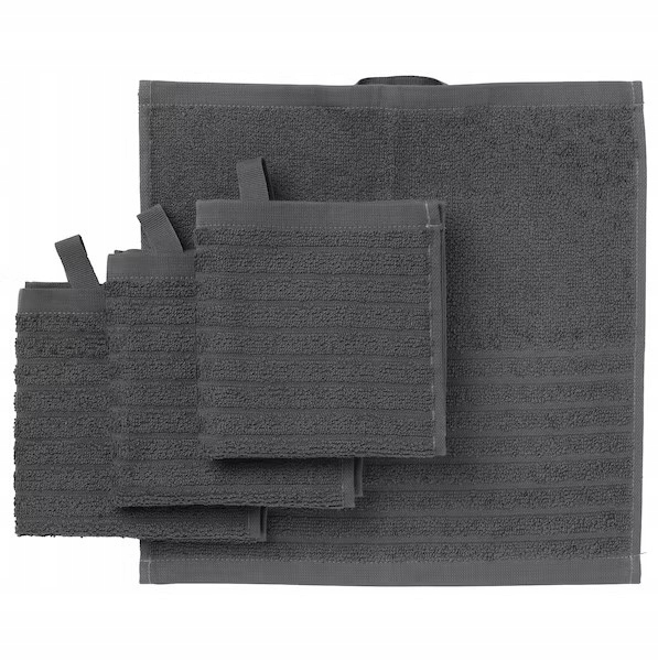 

Ikea ręcznik frotte Vagsjon 30x30 ciemnoszary 4szt