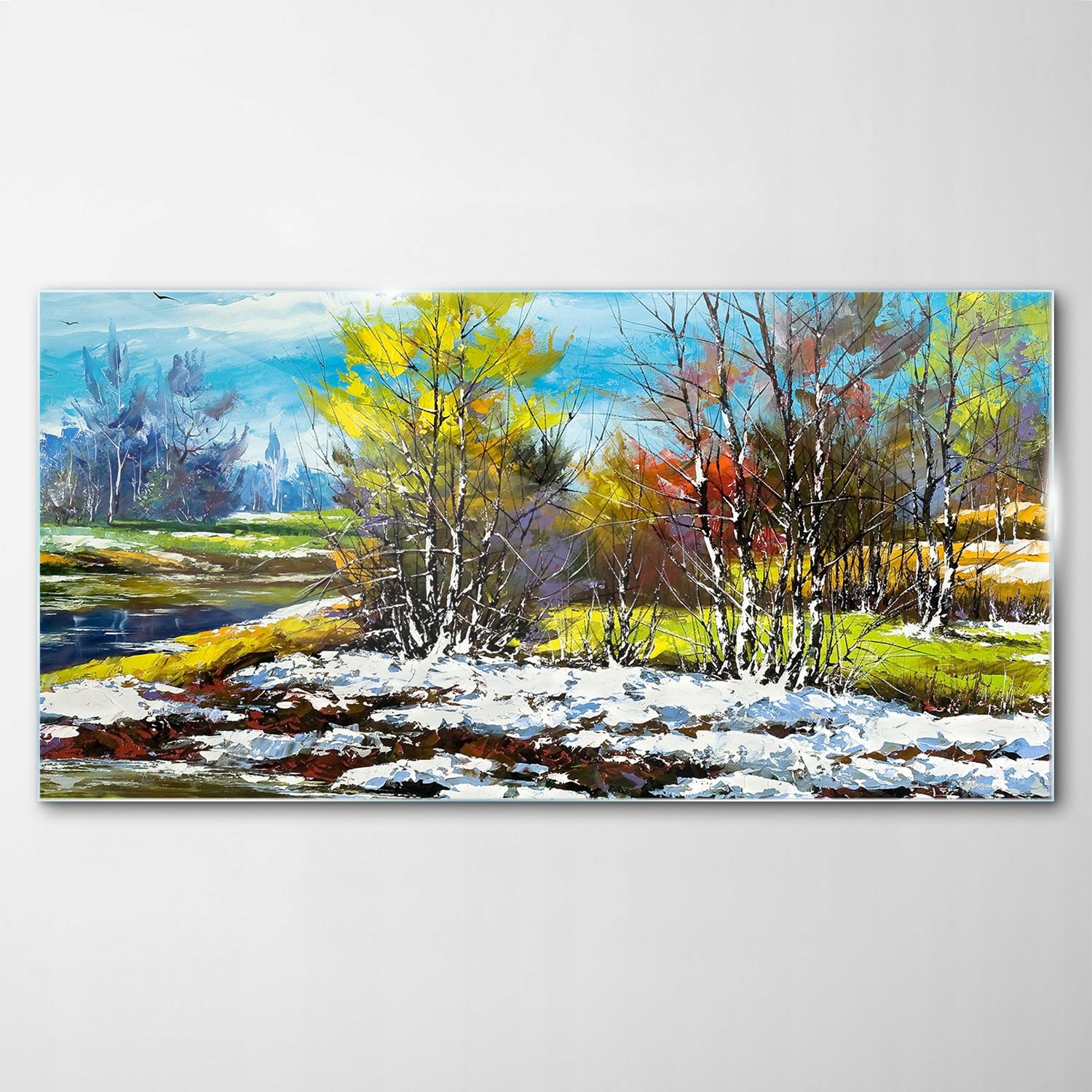 

Hartowany Obraz Szklany Przedmieście Zima 100x50