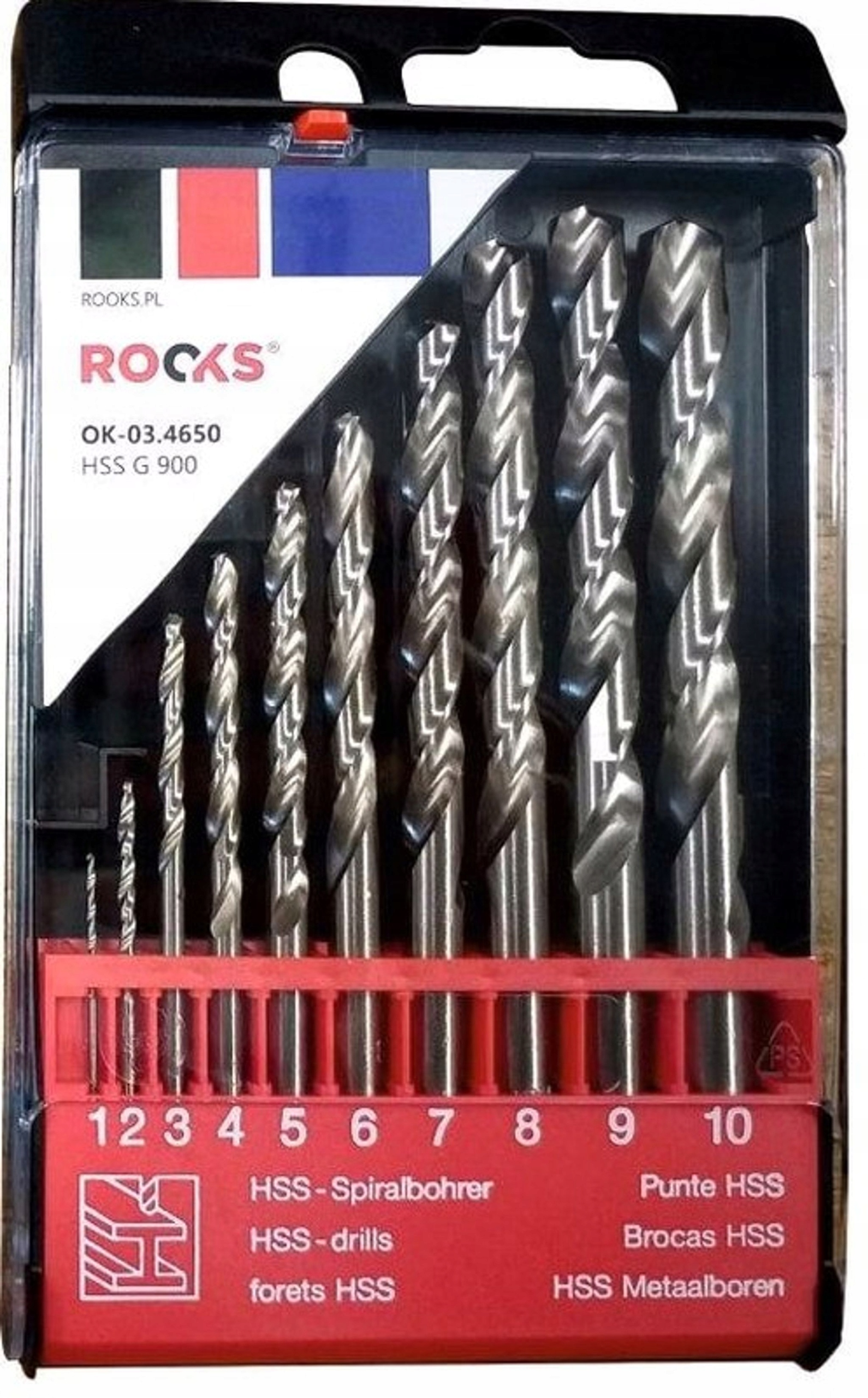 Rooks OK-03.4650 Vrtáky Do Kovu Pro Hss G 900 N/MM2, Kpl 10 Cz