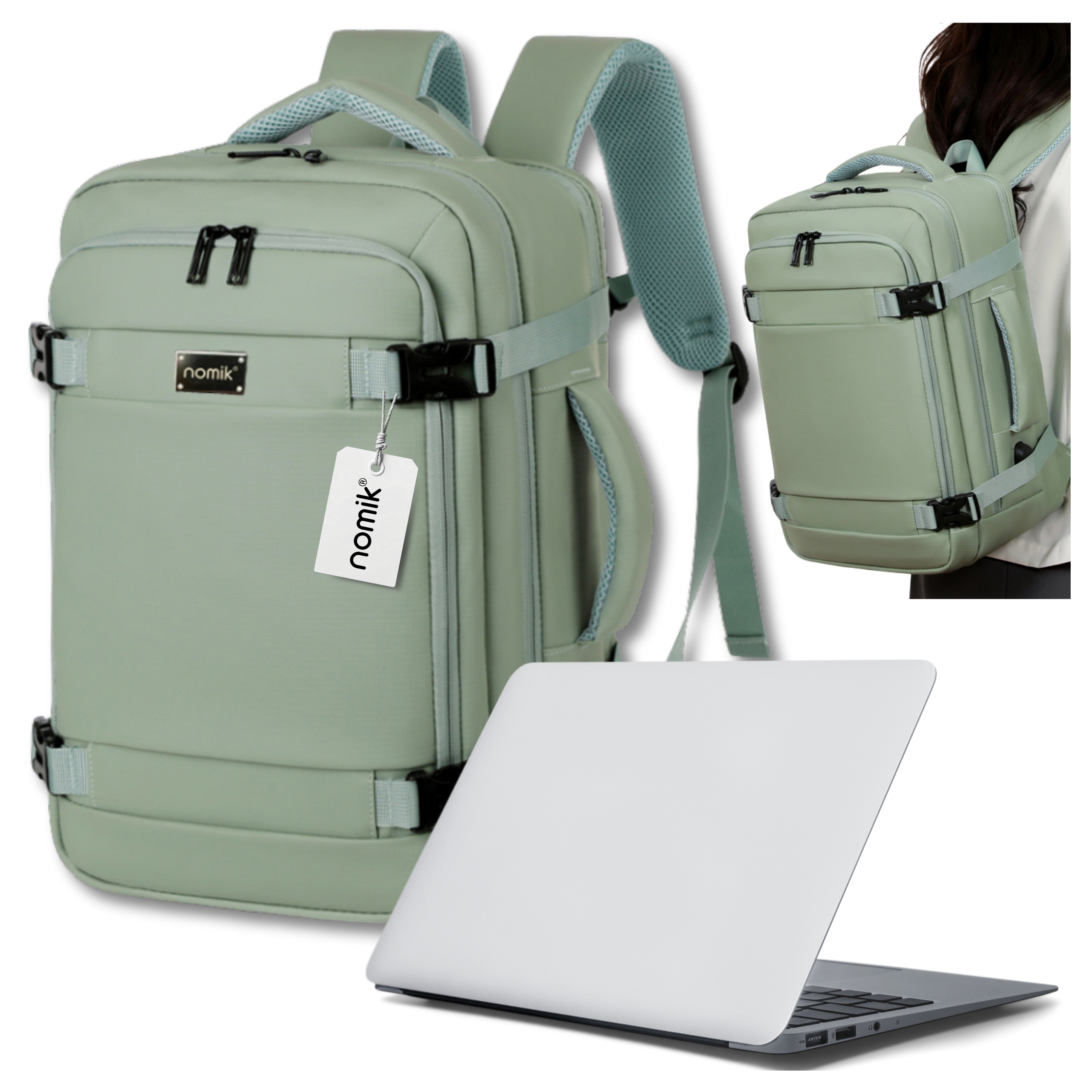 Plecak na laptopa 15,6" wodoodporny miejski podróżny biznesowy Usb lekki