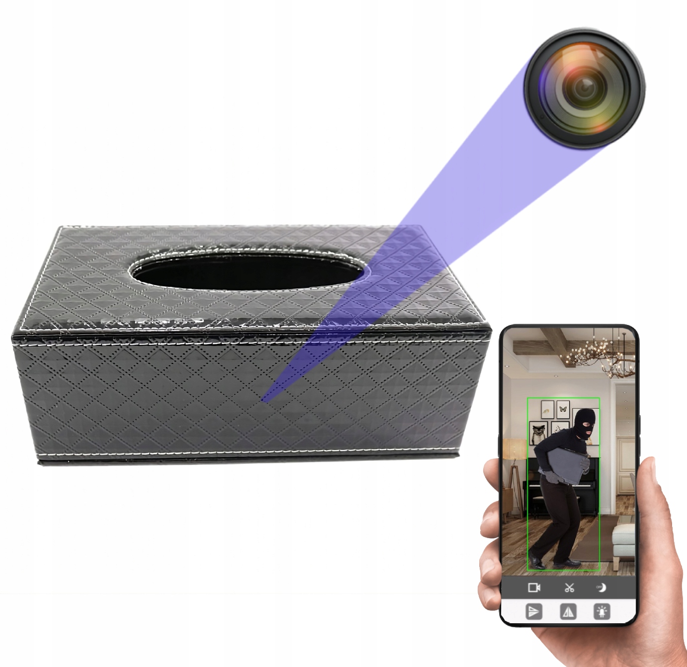 Skrytá Wifi Kamera V Krabičce S Kapesníky, Živý Náhled MK200