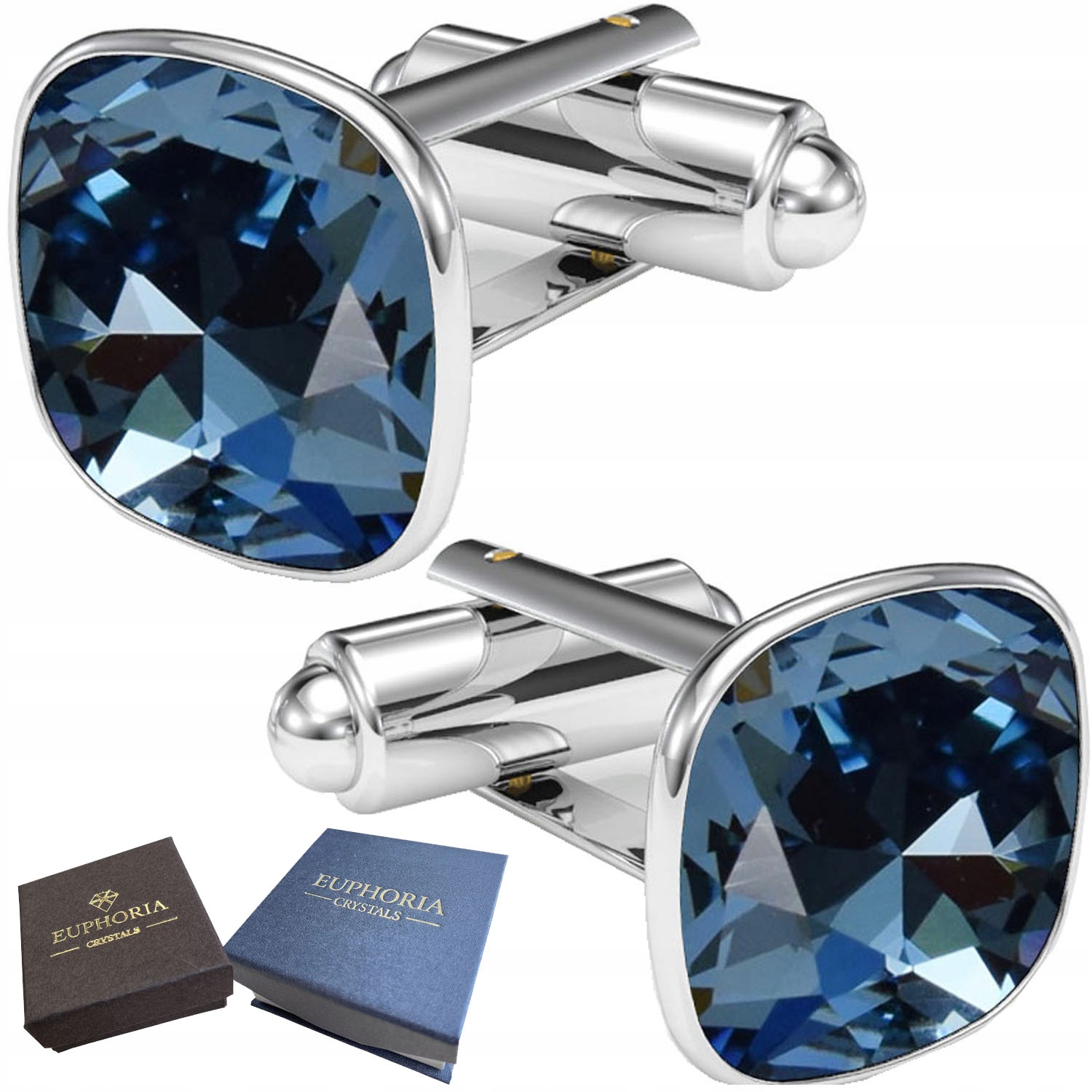 Stříbrné manžetové knoflíčky 925 Křišťál jako Dárek pro muže a ženy